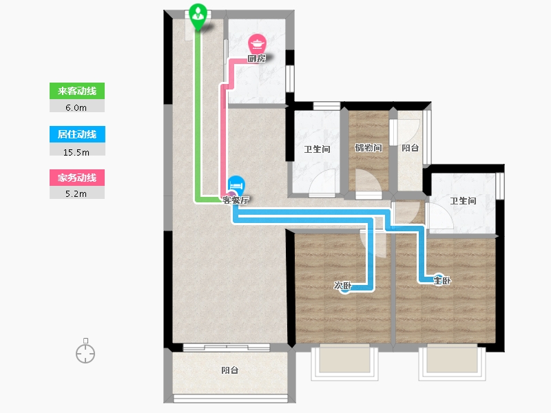 广东省-广州市-碧桂园凤凰城云顶-71.77-户型库-动静线