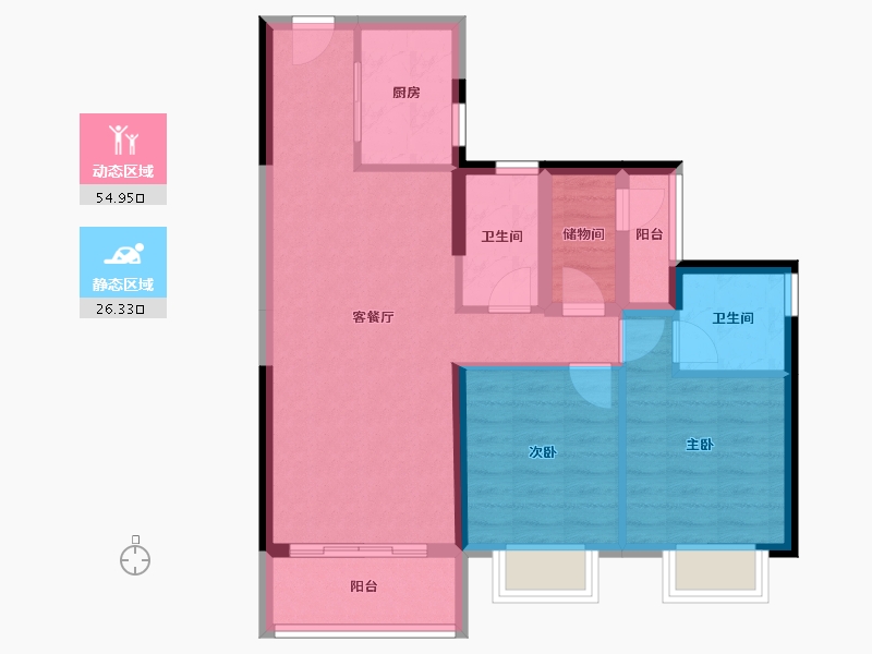 广东省-广州市-碧桂园凤凰城云顶-71.77-户型库-动静分区