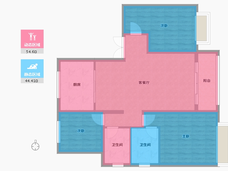 河北省-邢台市-中鼎麒麟瑞-126.00-户型库-动静分区