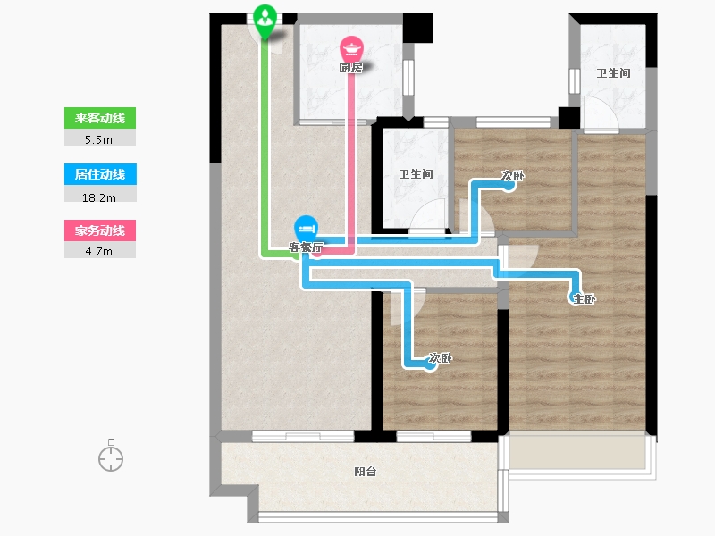 湖南省-长沙市-碧桂园·智慧城市-82.96-户型库-动静线