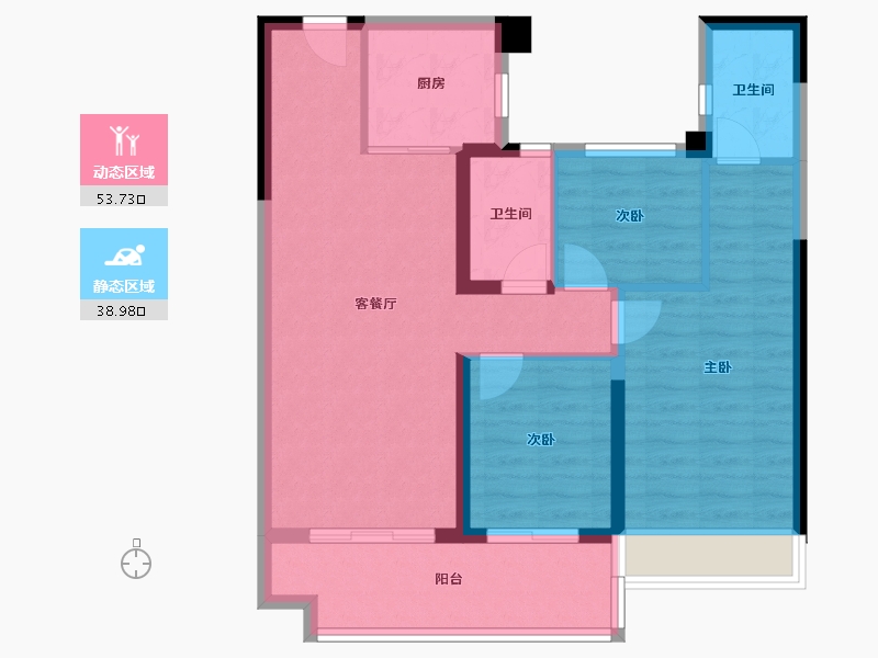 湖南省-长沙市-碧桂园·智慧城市-82.96-户型库-动静分区