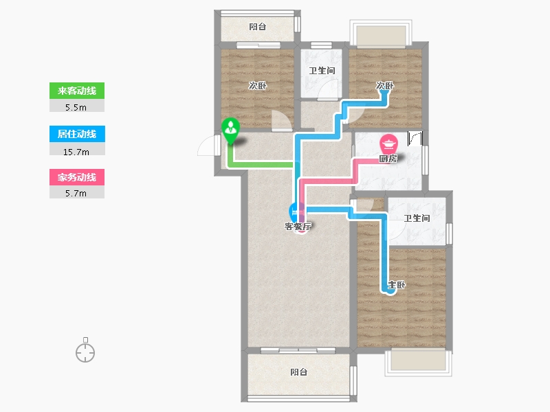 湖南省-长沙市-日盛湖湘花苑-94.10-户型库-动静线