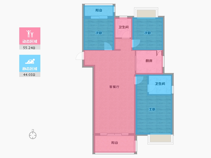 湖南省-长沙市-日盛湖湘花苑-94.10-户型库-动静分区