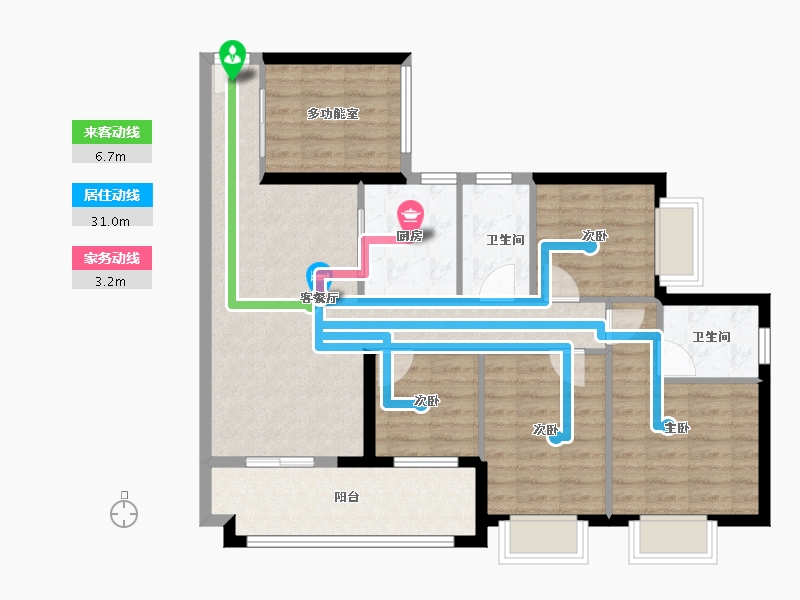 广东省-广州市-品实云湖花城-91.58-户型库-动静线