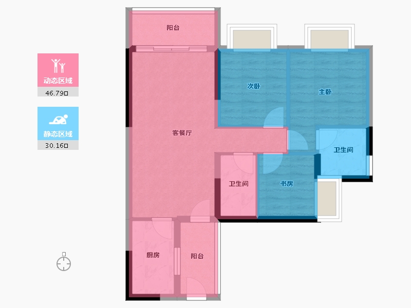 广东省-广州市-碧桂园凤凰城云顶-67.85-户型库-动静分区