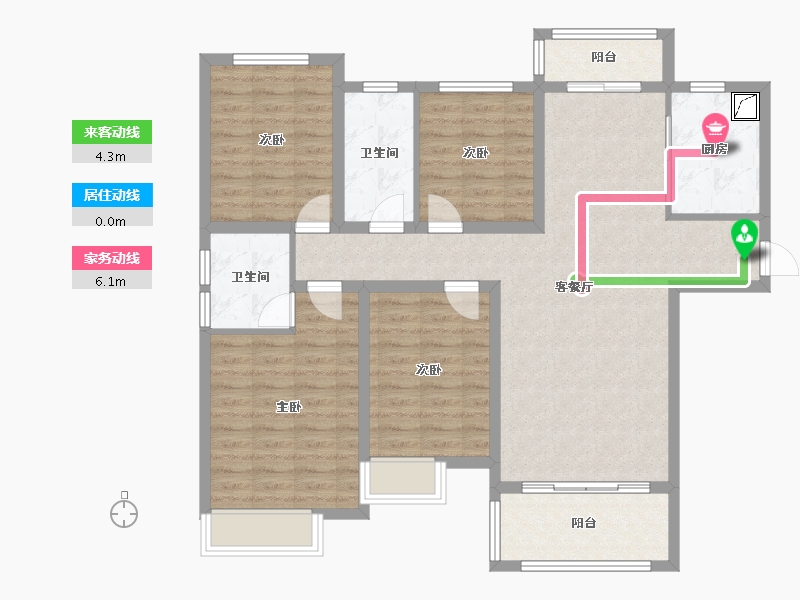 贵州省-黔南布依族苗族自治州-宏际梦时代广场12栋-118.00-户型库-动静线