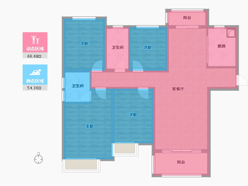 贵州省-黔南布依族苗族自治州-宏际梦时代广场12栋-118.00-户型库-动静分区