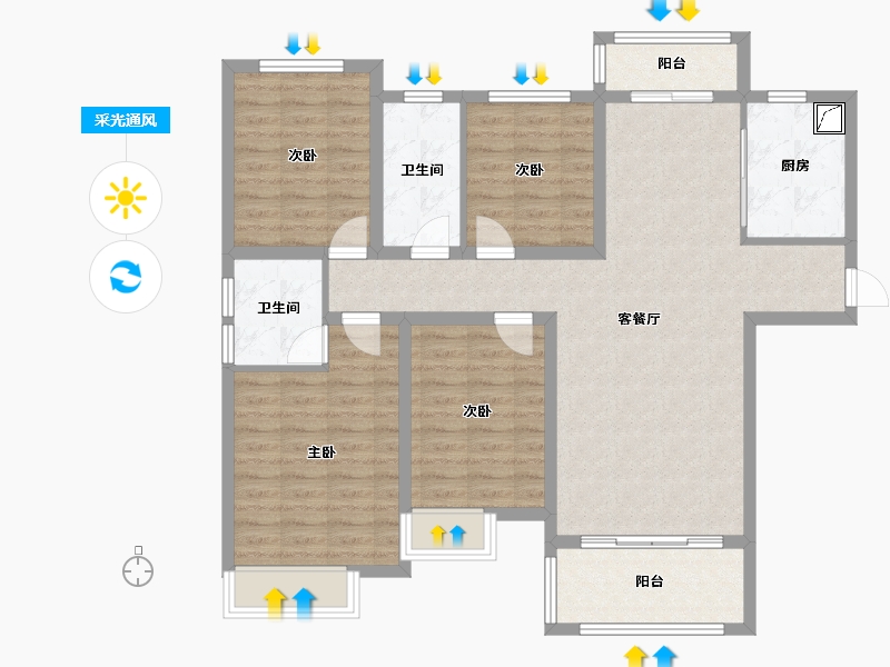 贵州省-黔南布依族苗族自治州-宏际梦时代广场12栋-118.00-户型库-采光通风