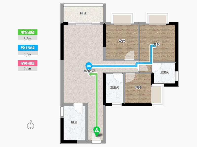 广东省-广州市-碧桂园凤凰城云顶-70.15-户型库-动静线