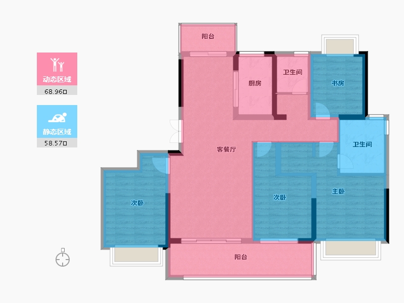 江苏省-常州市-花语江南-114.40-户型库-动静分区