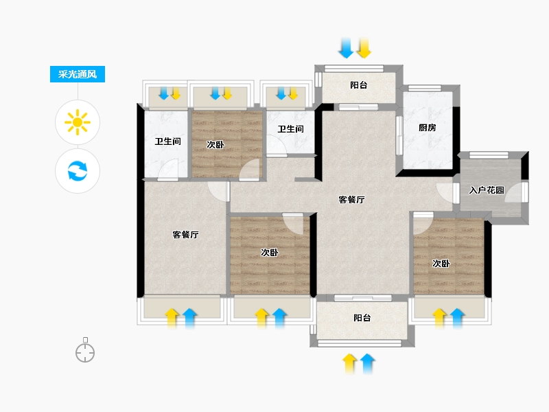 广东省-广州市-五矿招商江天际-88.00-户型库-采光通风