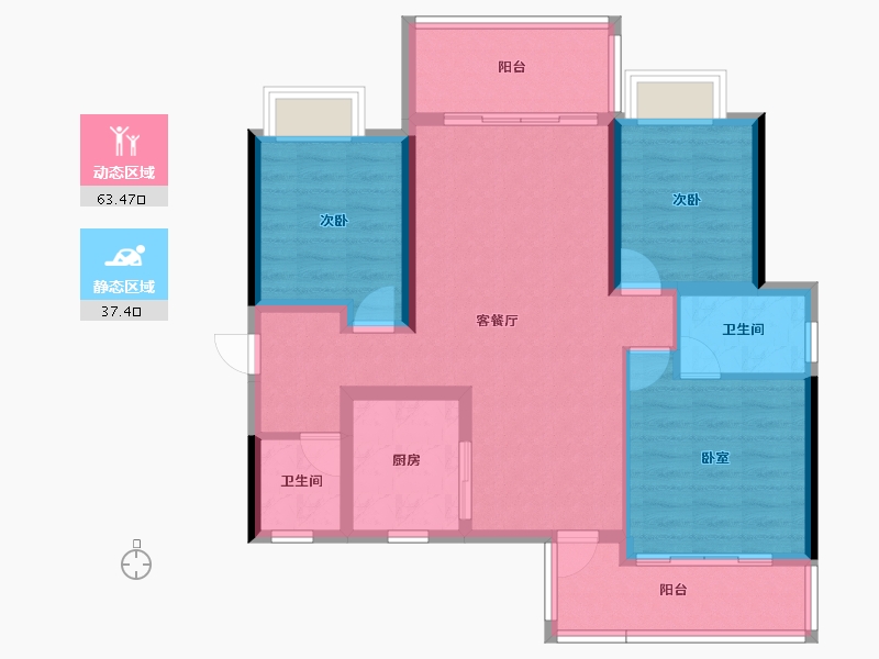 广东省-珠海市-奥园展科花园-89.98-户型库-动静分区