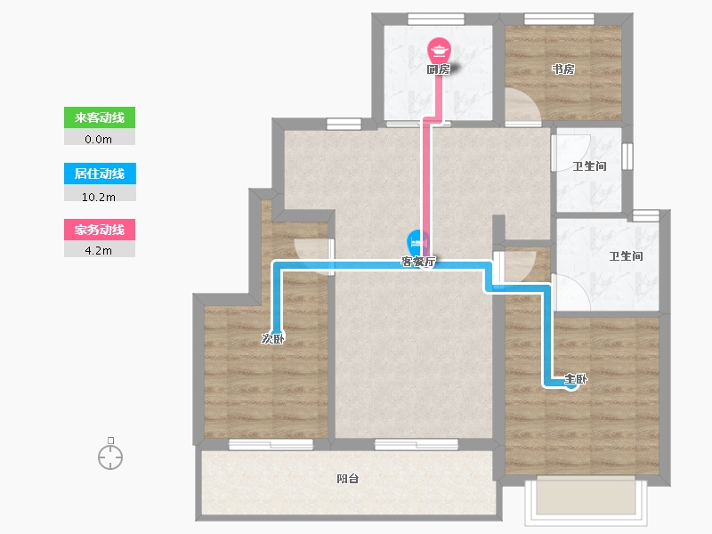 浙江省-宁波市-绿城·春熙月明-76.57-户型库-动静线