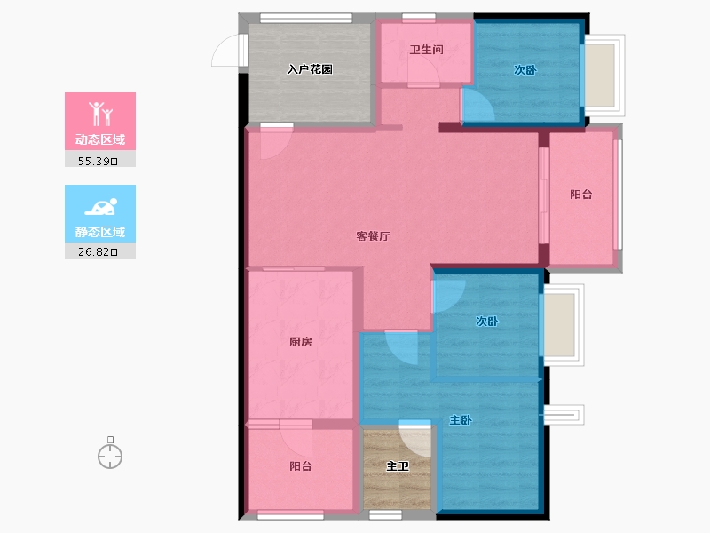 广东省-广州市-品实云湖花城-83.49-户型库-动静分区