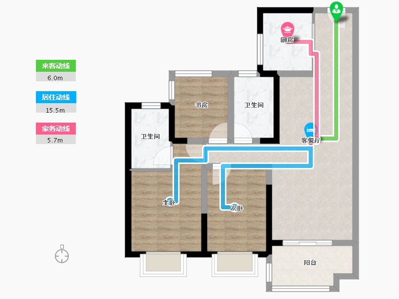 广东省-广州市-保利锦绣公馆-77.65-户型库-动静线