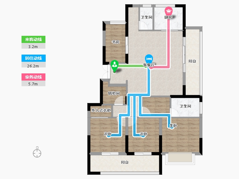 江苏省-常州市-绿城江南里-106.41-户型库-动静线