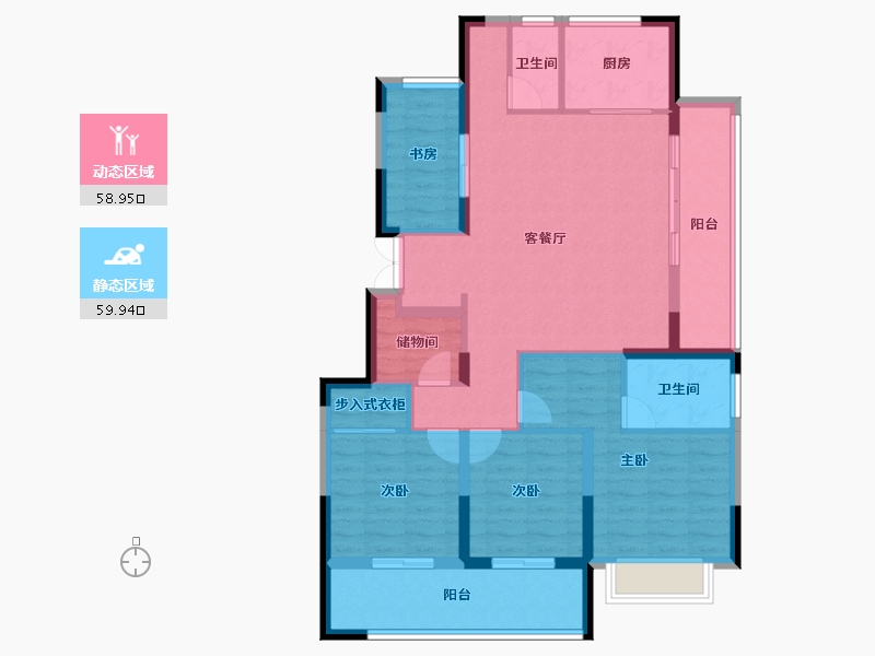 江苏省-常州市-绿城江南里-106.41-户型库-动静分区