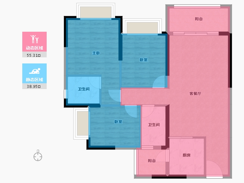 广东省-广州市-敏捷绿湖首府-84.51-户型库-动静分区