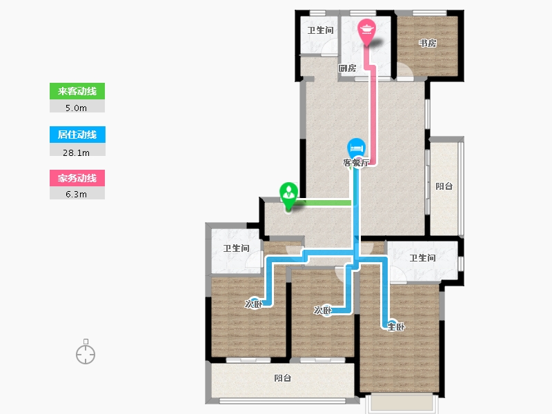 浙江省-宁波市-融创江滨之城-145.06-户型库-动静线