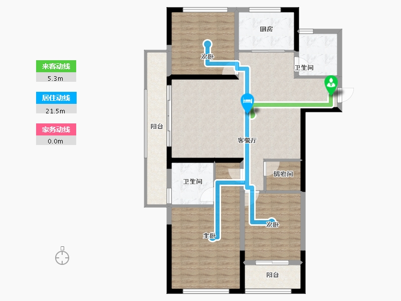 浙江省-宁波市-融创江滨之城-115.06-户型库-动静线