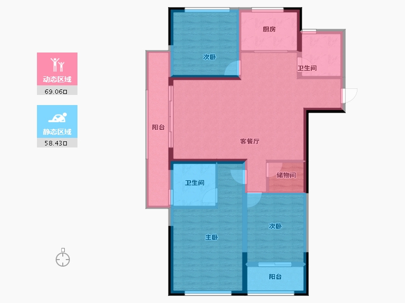 浙江省-宁波市-融创江滨之城-115.06-户型库-动静分区