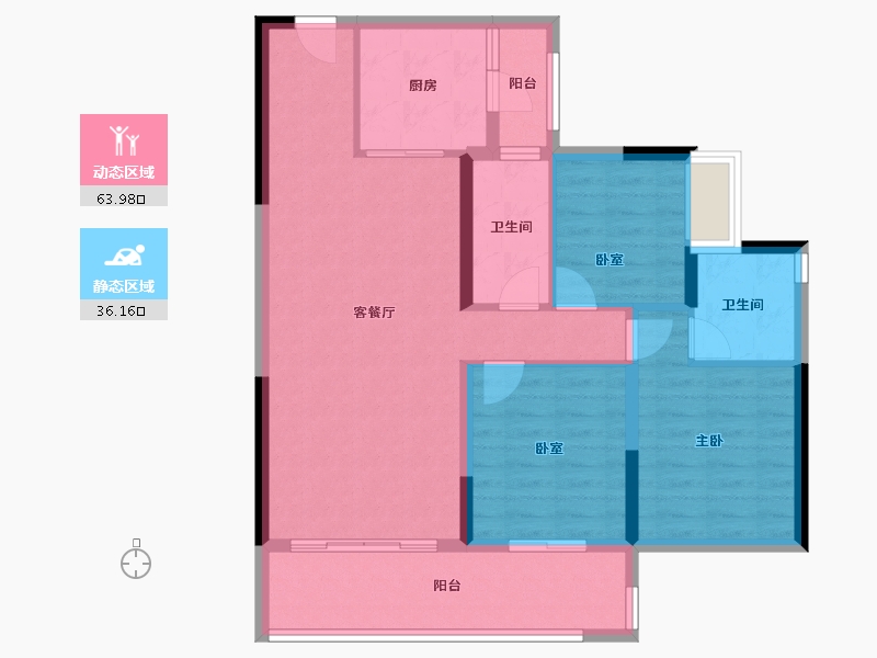 广东省-广州市-广州大学城智慧谷·12光年-89.60-户型库-动静分区