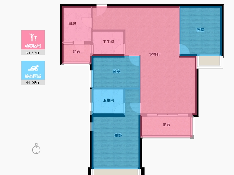 广东省-广州市-南沙珠江湾-95.36-户型库-动静分区