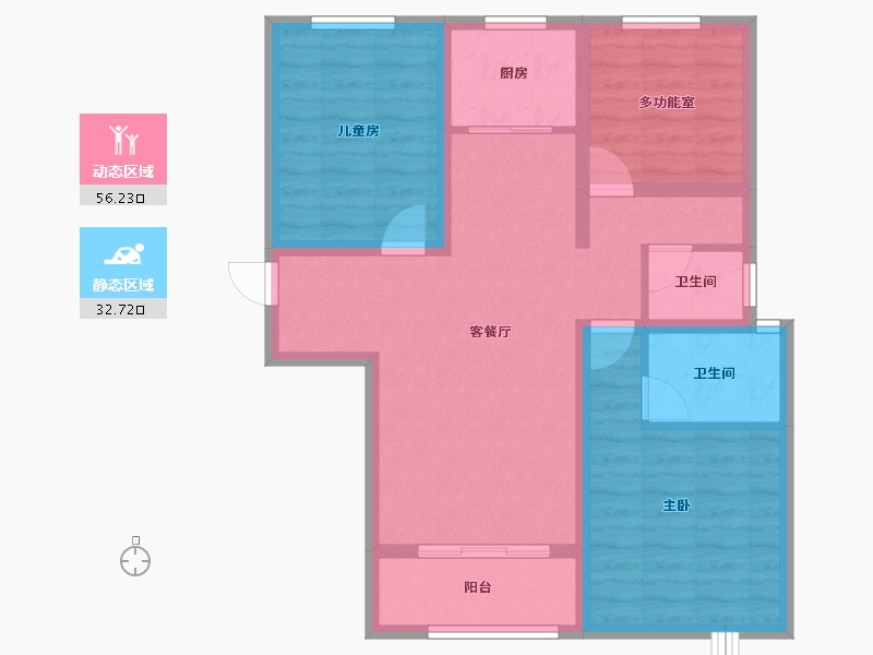 山西省-太原市-山钢铭著-78.65-户型库-动静分区