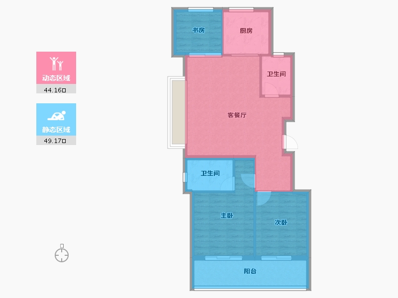 浙江省-宁波市-绿城·春熙月明-84.58-户型库-动静分区