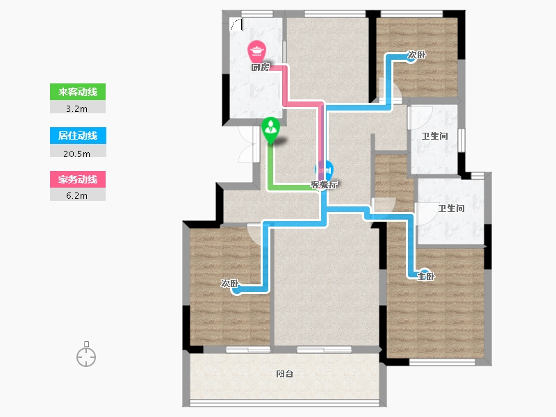 江苏省-常州市-绿城江南里-106.40-户型库-动静线