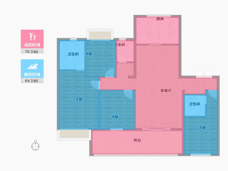 江苏省-常州市-三盛兆地汝悦春秋-127.52-户型库-动静分区