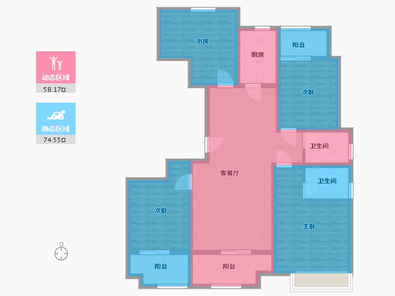 河南省-安阳市-浩创梧桐郡-118.00-户型库-动静分区