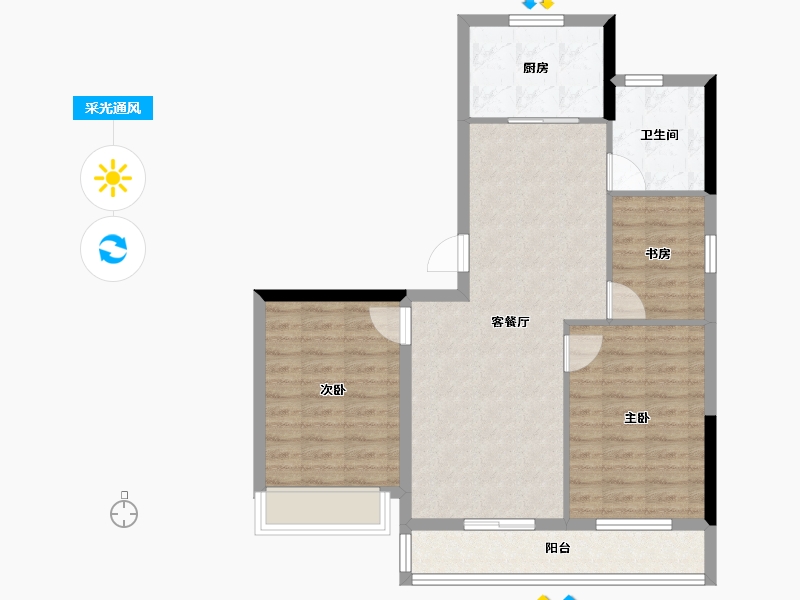 江苏省-镇江市-路劲·港欣城-80.80-户型库-采光通风