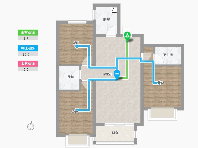 河北省-石家庄市-绿地西斯莱公馆-82.00-户型库-动静线