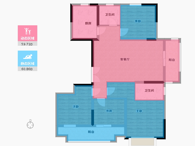 浙江省-绍兴市-阿里山庄-108.00-户型库-动静分区