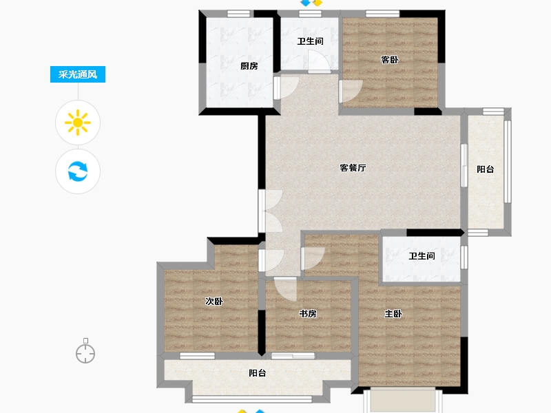 浙江省-绍兴市-阿里山庄-108.00-户型库-采光通风