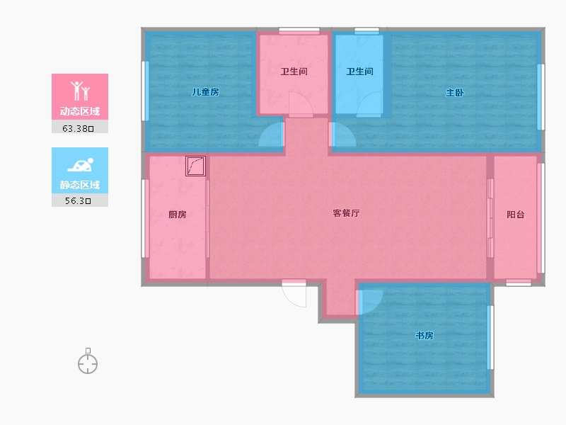 山西省-晋中市-经纬兰亭商住小区-105.72-户型库-动静分区