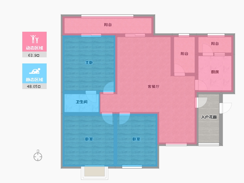 贵州省-贵阳市-鹭岛国际二期-105.16-户型库-动静分区