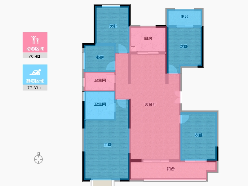 陕西省-西安市-大华锦绣前程-134.00-户型库-动静分区