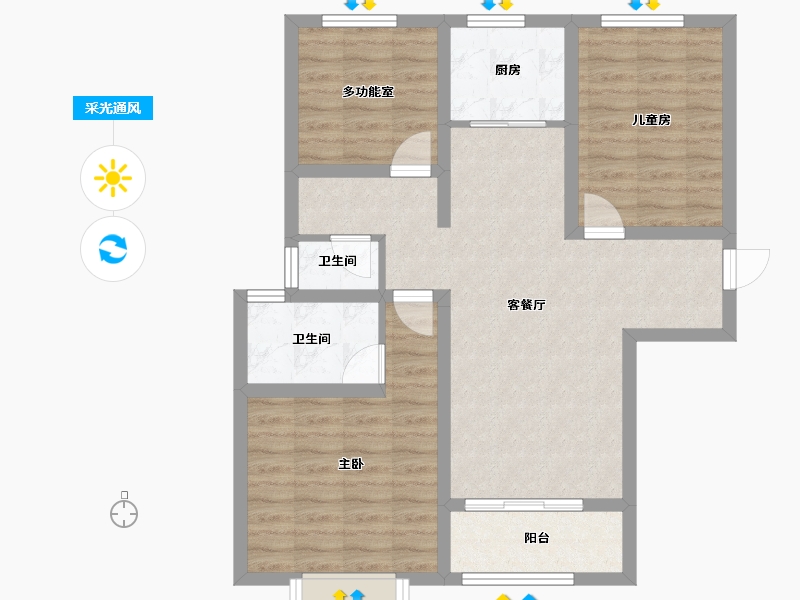 山西省-太原市-山钢铭著-79.59-户型库-采光通风