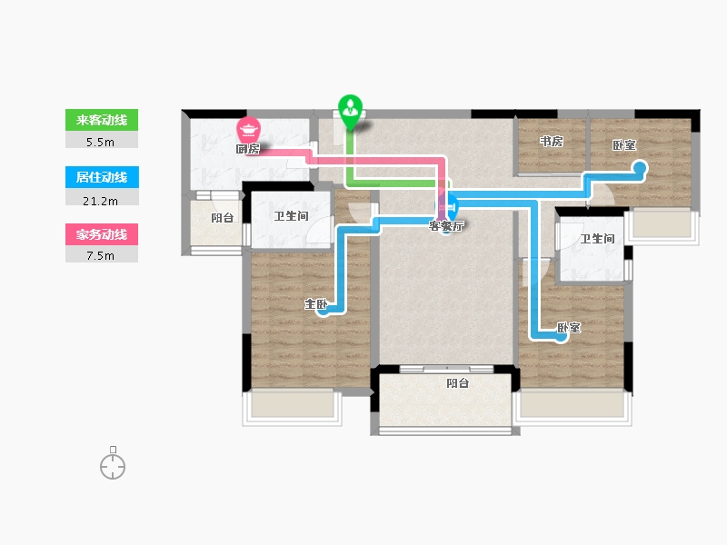 广东省-广州市-南沙珠江湾-91.59-户型库-动静线