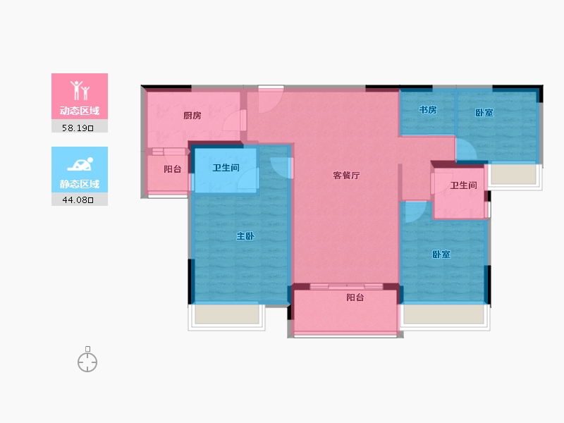 广东省-广州市-南沙珠江湾-91.59-户型库-动静分区