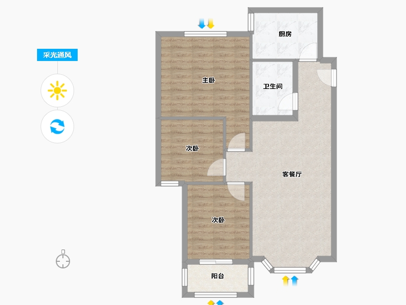 四川省-成都市-五福花园-90.00-户型库-采光通风