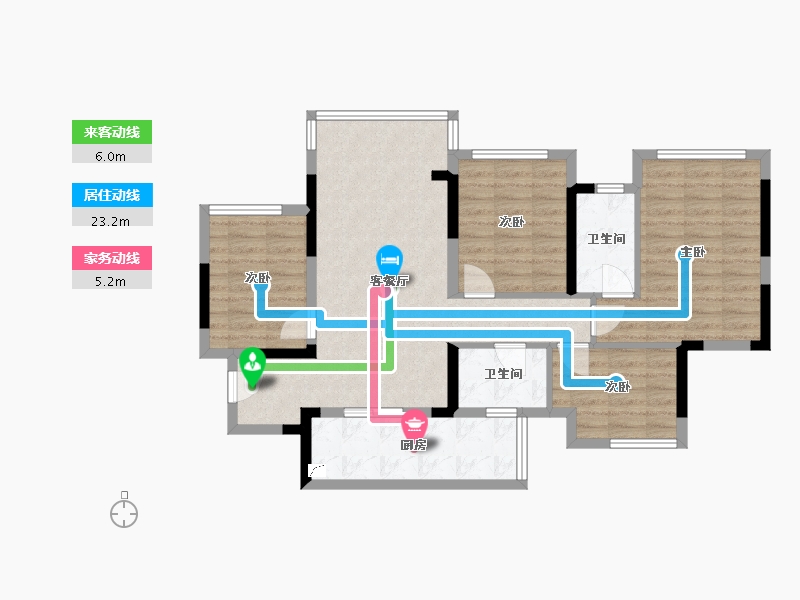 重庆-重庆市-旭辉金科空港-95.00-户型库-动静线