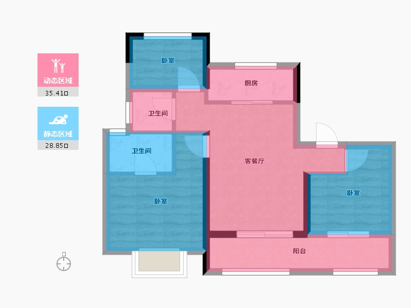 江苏省-常州市-常发珑玥-56.27-户型库-动静分区