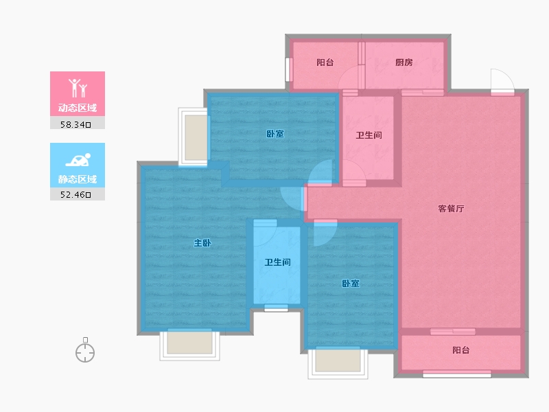 贵州省-贵阳市-鹭岛国际二期-97.83-户型库-动静分区