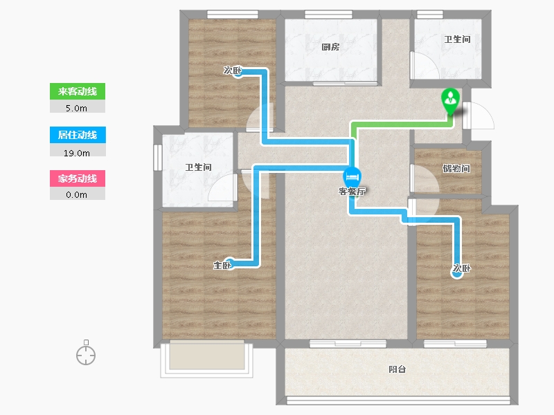 浙江省-宁波市-绿城·春熙月明-88.86-户型库-动静线