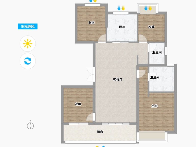 江苏省-常州市-三盛兆地汝悦春秋-113.13-户型库-采光通风