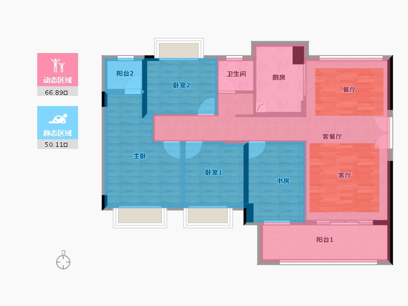 福建省-泉州市-武夷时代天越-104.80-户型库-动静分区