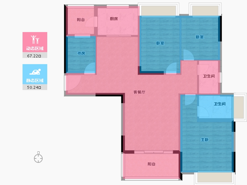 广东省-广州市-南沙珠江湾-105.28-户型库-动静分区